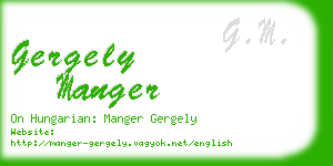 gergely manger business card